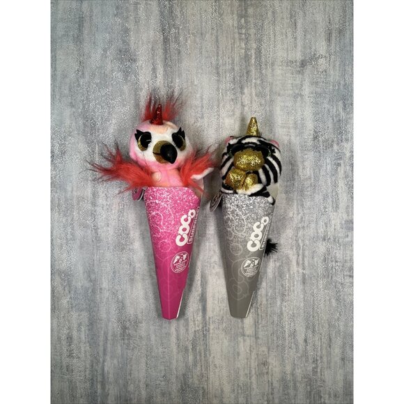 2x Zuru CoCo Surprise Plush Neon Pink Hop Rainbow The Zebra Collectible - Picture 2 of 12
